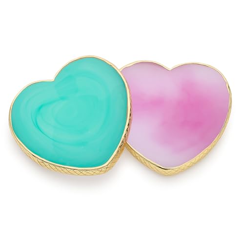 SUMAJU 2 Pack Heart Resin Nail Art Palette, Nail Art Painting Nails Polish Palette - color: Purplr, green