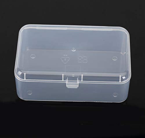 AKOAK Clear Polypropylene Rectangle Mini Storage Containers Box with Hinged Lid for Accessories,Crafts,Learning Supplies,Screws,Drills,Battery,Pack of 4 (3.46" x 2.24" x 1.18") - size: 3.46" x 2.24" x 1.18"
