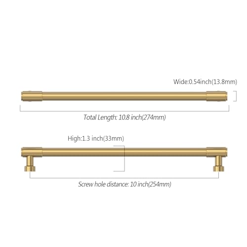 Asidrama Champagne Bronze Kitchen Cabinet Pulls,10 Inch,10 Pack - color: Champagne Bronze, size: 10" Hole Center