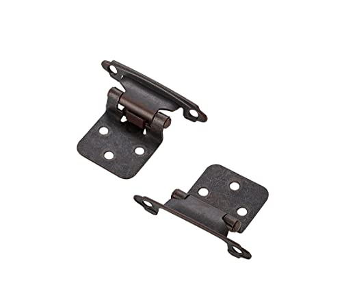 Ravinte Antique Copper Cabinet Hinges, 1/2 Inch Overlay, 60 Pack (30 Pairs) - color: Antique Copper