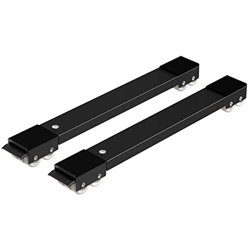 Ronlap Furniture Washing Machine Dolly Extendable Appliance Rollers, Black - color: Black