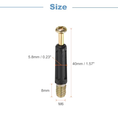 uxcell 30Pcs 40mm Furniture Connecting Fittings, Thread Bolts Dowels Screws - size: 40mm