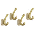 4 Pack Adhesive Wall Hooks for Hanging 22LB Heavy Duty, Wood Grain Waterproof Hooks for Coat Hat Tote Bag & Home Organization (4, White) - color: White
