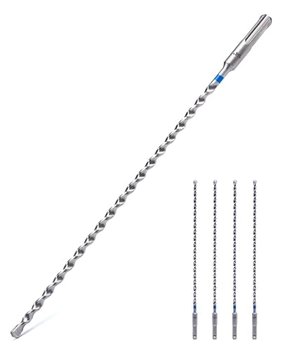 toolant SDS Plus Rotary Hammer Drill Bits Set for 1/4" x12inch 4pcs,Carbide Tipped 2-Cutter for Concrete,Masonry and Brick - size: 1/4"-4PCS(12")