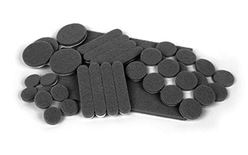 Slipstick Premium Wool Felt Furniture Pads/Floor Protector Variety Pack (37 Pieces) Self Stick Furniture Felt Protection Pads, Safe on All Hard Surfaces, Gray, CB171 - size: Variety Pack