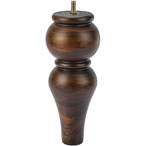 8 inch Solid Wood Furniture Spool Legs with M8 Bolts 4PCS Glaze - color: Glaze, size: 8"/20cm