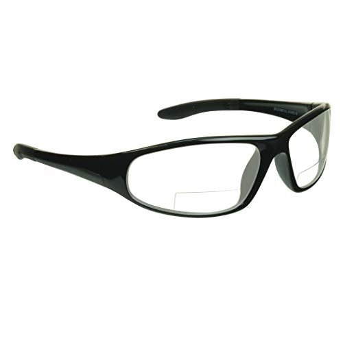 proSPORT Bifocal Safety Glasses ANSI Z87 Black Frame Clear Lens Safety Reading Glasses Men Women Industrial Work Protection - color: Clear - 1 Pair