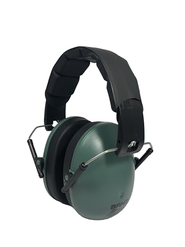 BANZ Kidz Earmuffs 2 Years & Older - Loud Noise Cancelling, Size Adjustable - color: Dark Green
