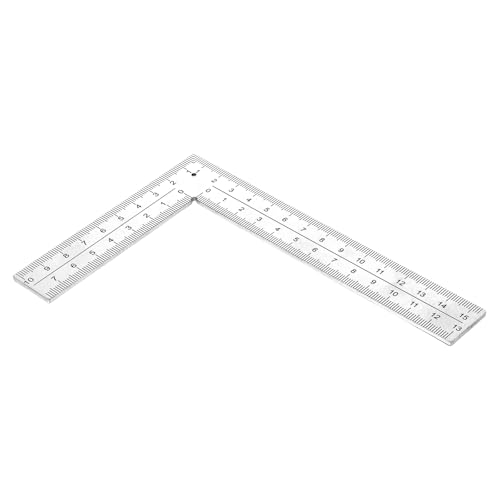 L Shaped Ruler, 4 Inch by 6 Inch Framing Square Stainless Steel Carpenter Square Sliver Metal Square Right Angle Ruler Square Framing Measuring Tool for Engineer Carpenter