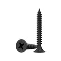 #6 x 1-5/8" Black Wood Screws 100pcs Flat Head Phillips Self Tapping Screws - color: Black, size: #6-1-5/8" - 100PCS