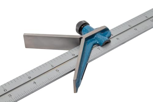 PEC Tools 3-Piece Combination Square Set, 24 Inch Machinist Blade (4R), Cast Iron Heads, Center Finder, Square Head with Level Vial and Scribe Tool, Made in USA - size: 24"