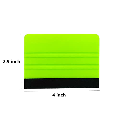 CCyanzi 4inch Vinyl Squeegee Tool Window Film Squeegee Decal Scraper Sign-Making Graphic Wallpaper Application, Felt Edge Protection Prevents Scratches - 10Piece Green - color: Green