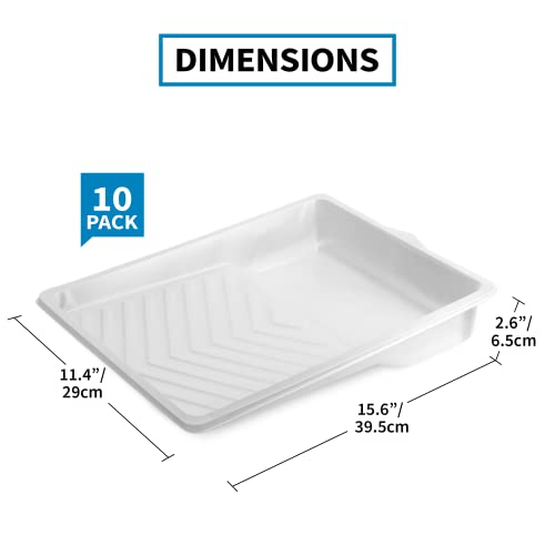 PD 9 Inch Paint Tray Liners, 10-Pack, Disposable, White Plastic - color: Liner (White) – 10 Pack, size: 9-inch