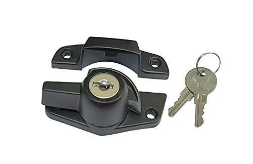 QCAA Heavy Duty Keyed Sash Lock, Child-Proof Security, Only Unlock with Key, CTC 2", Matte Black, 1 Pack, Made in Taiwan - color: Matte Black, size: 1 Pack