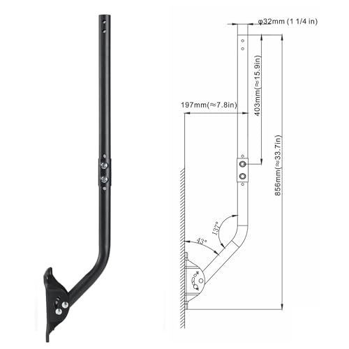 PIBIDI Antenna Mount J-Pipe 1.25x33.25in for Antenna, Weather Station - color: Length 33 1/4"