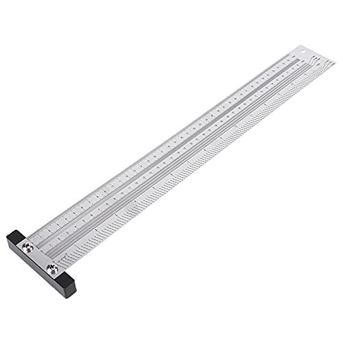 Ultra Precision Marking T-Rule Hole Ruler Stainless Scribing Mark Carpenter Line Carpenter Measuring Tool(16 inches) - size: 16 inches