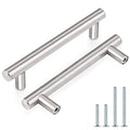 Probrico Drawer Pulls, Kitchen Cabinet Handles Stainless Steel Satin Nickel Furniture Dresser Hardware,6 Inch Total Length Euro T Bar, 30 Pack - Hole Center 3.75 Inch(96mm), Brushed Nickel - color: Brushed Nickel, size: hole center 3-3/4"