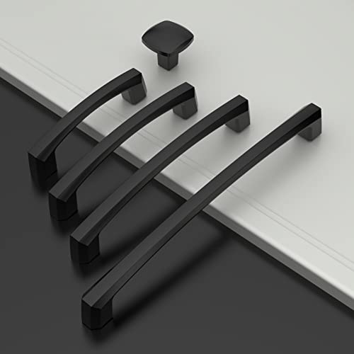 Amerdeco 10 Pack Matte Black Cabinet Pulls 3 Inch(76MM) Hole Centers Kitchen Cabinet Handles Hardware Kitchen Handles for Cabinets Cupboard Handles Drawer Pulls ZH0032 - color: Matte Black, size: 3"/76MM Hole Center