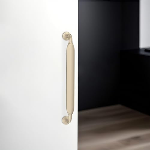 10 Pack 5 Inch Cabinet Pulls Brushed Brass Kitchen Cabinet Handles Zinc Alloy Drawer Pulls Solid Cabinet Hardware - color: Brushed Brass, size: 5'' Hole Center(128mm)