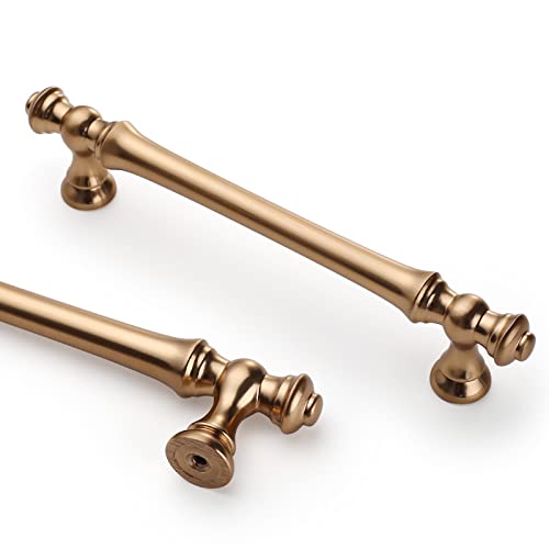 Asidrama 10 Pack 5 Inch(128mm) Champagne Bronze Kitchen Cabinet Handles,Brushed Brass Cabinet Pulls Kitchen Cabinet Hardware for Cupboard Gold Drawer Pulls - color: Champagne Bronze, size: 5" Hole Center, style: 10 Pack