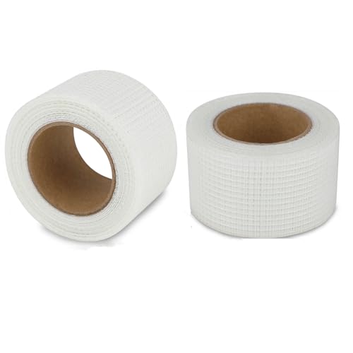 2 Packs Drywall Joint Repair Kit Self Adhesive Fiberglass Drywall Repair Patch Wall Holes Repair Kit Self Adhesive Fiberglass Wall Crack Repair Patch(2 Rolls of 2 Inch x 66 Feet) - size: 2 Packs-2 in x 66 Ft