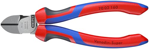 KNIPEX 70 02 160 Comfort Grip Diagonal Cutters - color: Multi-component Grips, Blue/Red, style: atramentized