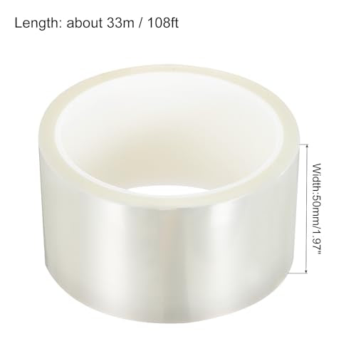 uxcell Clear Heat Tape, 1 Roll 50mmx33m 108ft High Temperature Heat Resistant Tape for Sublimation,Heat Vinyl Press,Heat Transfer, Circuit Board, No Residue - color: Clear, size: 50mmx33m