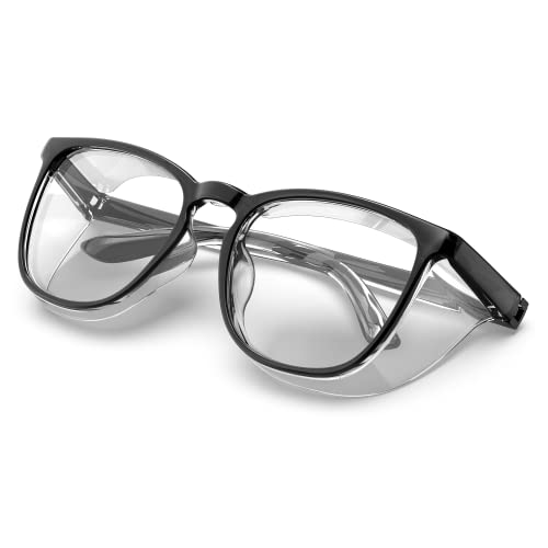 Stylish Safety Glasses, Clear Anti-Fog Anti-Scratch Protective Glasses For Men And Women - color: Black