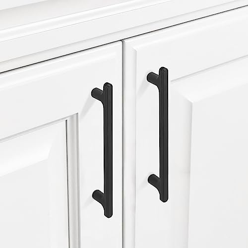 COTYKILEY 10 Pack 5 Inch(128mm) Matte Black Cabinet Handles Black Kitchen Cabinet Pulls Cabinet Door Handles Kitchen Cabinet Hardware Cupboard Drawer Pulls Dresser Handles - color: Matte Black, size: 5" Hole Center（128MM）