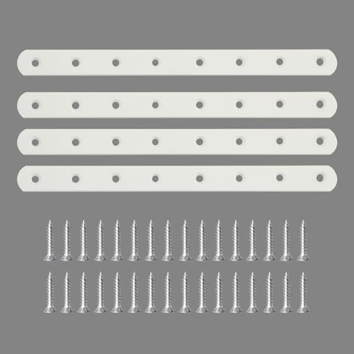 Alise Flat Bracket ,12 Inch White Mending Plate Flat Brace for Wood Shelves - color: White, size: 12 Inch