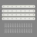 Alise Flat Bracket ,12 Inch White Mending Plate Flat Brace for Wood Shelves - color: White, size: 12 Inch