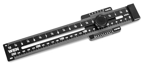 WEN 10-Inch Aluminum Offset Marking Gauge and Layout Tool with Laser-Etched Scale (ME252R)