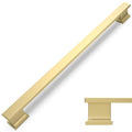 COTYKILEY 10 Pack 10 Inch(256mm) Brushed Gold Cabinet Handles Gold Kitchen Cabinet Pulls Cabinet Door Handles Kitchen Cabinet Hardware - color: Brushed Gold, size: 10" Hole Center（256MM）
