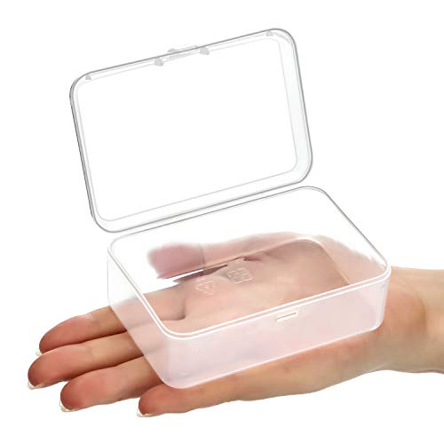 SATINIOR 24 Packs Small Clear Plastic Beads Storage Containers Box with Hinged Lid for Storage of Small Items, Crafts, Jewelry, Hardware (3.5 x 2.4 x1.2 in) - size: 3.5 x 2.4 x1.2 in