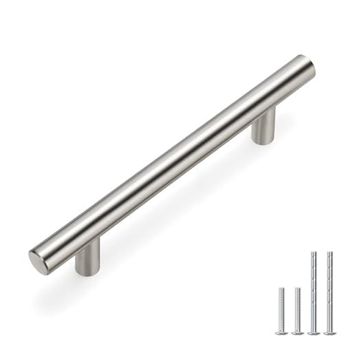 homdiy 96mm Cabinet Handles Drawer Pulls - HD201SN Cabinet Hardware Brushed Nickel Cabinet Pulls 10 Pack Modern Cupboard Handles for Kitchen Cabinets - color: Brushed Nickel, size: 3-3/4in hole centers