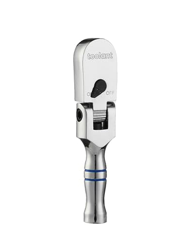 toolant Stubby 3/8" Drive Flex Head Ratchet, 90 Tooth Compact Flex Head Socket Ratchet Wrench, 4.7 Inch Length - size: 3/8" - 4.7 in, style: Flex-head Ratchet