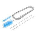 HARFINGTON 3pcs Flexible Long Drain Brush Straw Cleaner Set 78.74" Stainless Steel Double Ended Hose Brush with 8" Nylon Long Tube Pipe Cleaning for Fish Tank Sink Pipe, Blue - color: Blue, size: 200cm