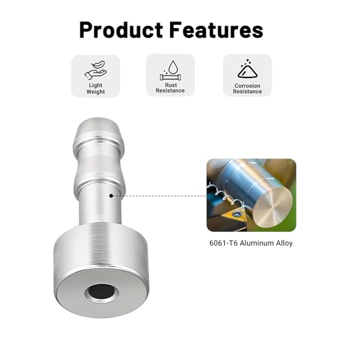 EVIL ENERGY 1/4" Weld On Hose Barb Tail Nipple On Bung Fitting Adapter Natural Aluminum 2PCS - size: 1/4 barb
