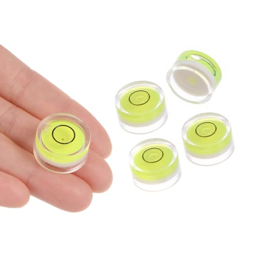 5pcs Small Circular Bubble Spirit Levels - [19mm Diameter 10mm Thickness] Mini Round RV Level Leveling Tools for Travel Trailer Turntable Camera, Lime - color: Lime, size: 19mm x 10mm