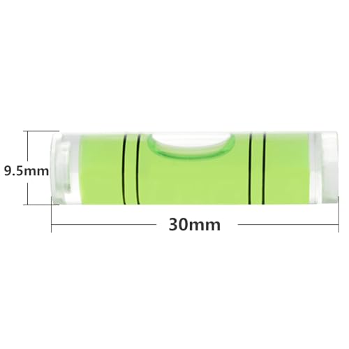 JYK Mini Cylindrical Level 30pcs, 9.5x30mm Small Horizontal Bubble Levels - Ideal for Measuring, Layout & DIY Projects