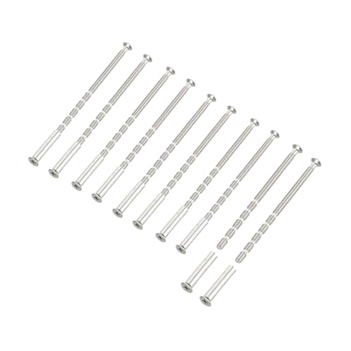 PATIKIL Door Handle Screws M4 x 80mm, 10 Set Cabinet Handle Break Away Screws for Drawer Pull with M4 x 25mm Sleeve Slub Bolt for Door Lever Knob - size: M4 x 80mm