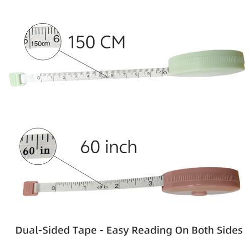 Sewing Retractable Measure Tape | Soft Fabric & Body Measuring for Accurate Sewing and Body Measurements | Durable Cloth Tape Measure with Retractable Design Double Sided Measuring cm and inches
