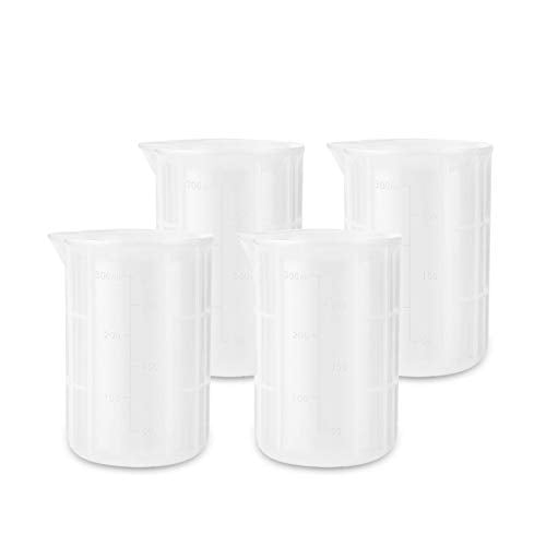 Gartful 300ml Mixing Cups for Epoxy Resin, 4PCS Extra Large Silicone Measuring Cups, Reusable, Durable Pour Tool for Casting Molds, Making Stain Jewelry & Cup, Acrylic Paint Pouring, DIY, Art, Craft - size: Large-300ml*4