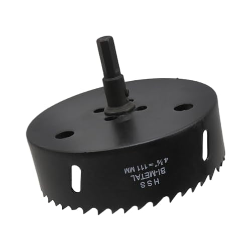 4-3/8"/111mm Hole Saw BI-Metal Hole Saw Cutter for Metal, Drywall, Plastic and Wood - color: black, size: 4-3/8"