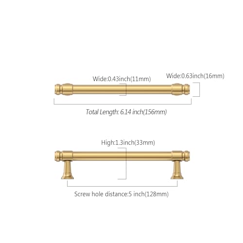 9BUILD 10 Pack 5 Inch Champagne Bronze Cabinet Handles,Kitchen Hardware - color: Champagne Bronze, size: 5"/128MM Hole Center