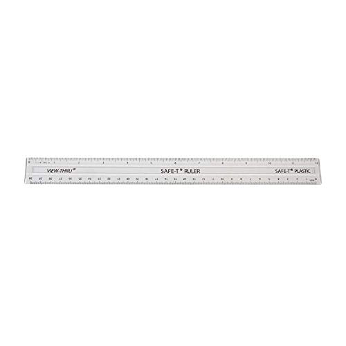 hand2mind Clear 12” Safe-T Plastic Ruler Set, Safety Ruler with Inches, Centimeters, and Millimeters, Semi-Flexible Ruler for Kids, Rulers Bulk for Classroom, School Supplies for Teachers (Set of 24)