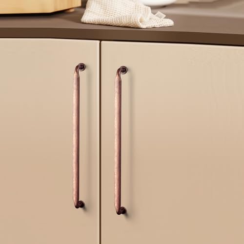 12 Pack Antique Copper Zinc Alloy Cabinet Handles - 6.3''(160mm) Hole Center Cabinet Pull Hardware for Bedroom, Kitchen L101 - color: Antique Copper, size: 6.3'' Hole Center