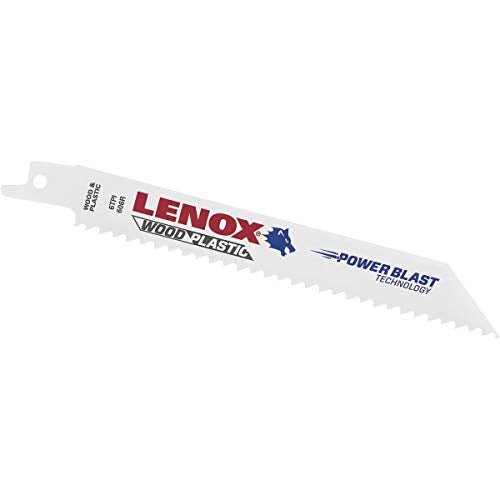 Lenox 6 in. X 3/4 in. X 0.035 in. T2 Bi-Metal Reciprocating Blades 5 Pk - style: 6-Inch, 6 TPI, 5/PK, Wood/Plastic