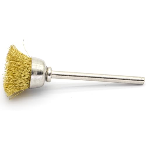 20PCS Brass Wire Brushes - Metal Rust Removal, Cleaning, and Polishing - 15mm Diameter, 1/8″ (3mm) Shaft - Removes Burrs, Dust, and Oxide Layer - Handles Rough Surfaces - Rotary Tool Accessories - style: Brass Wire Brush 3*15mm 20PCS