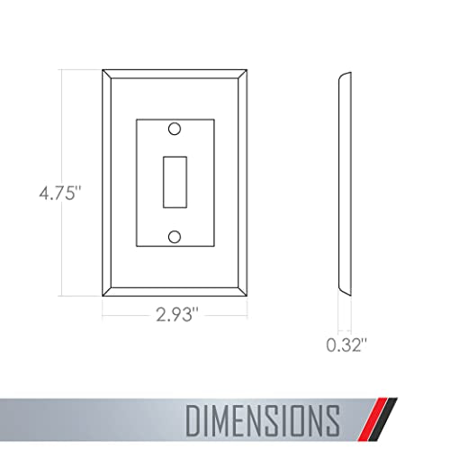 TayMac 4000W Paintable Single Toggle Light Wall Plate Cover, White, 1-Gang - size: 1 Gang, style: Cover